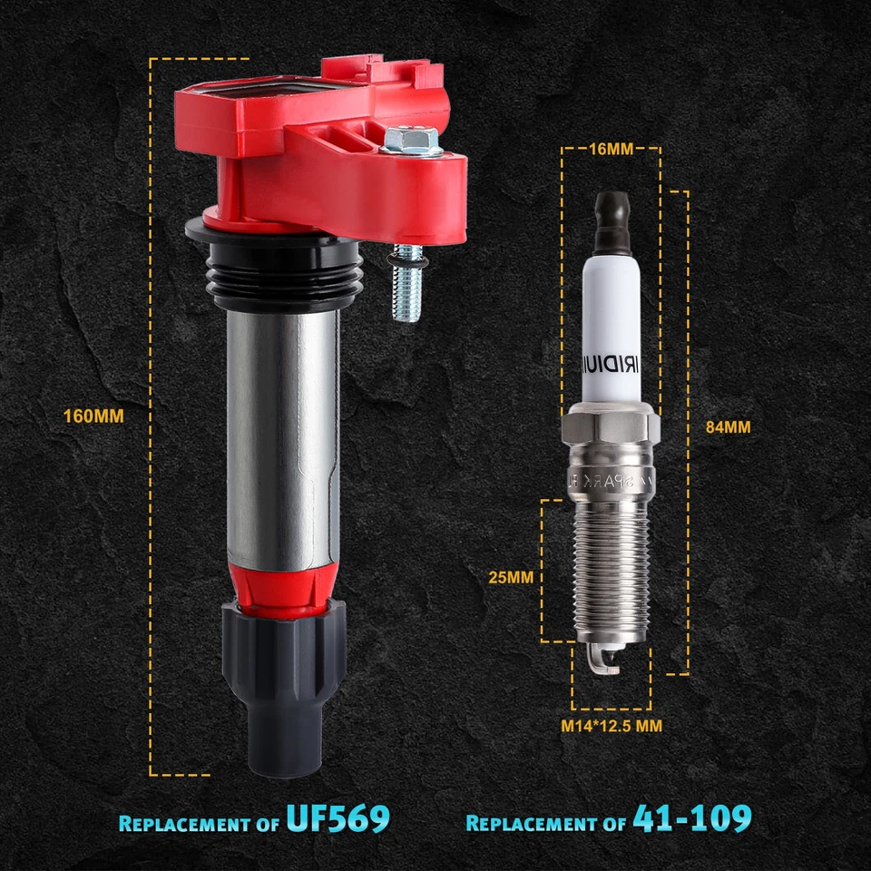 6X Ignition Coil & 6X Spark Plug for Chevy Traverse Cadillac GMC Acadia V6 UF569 - Image 2 of 4