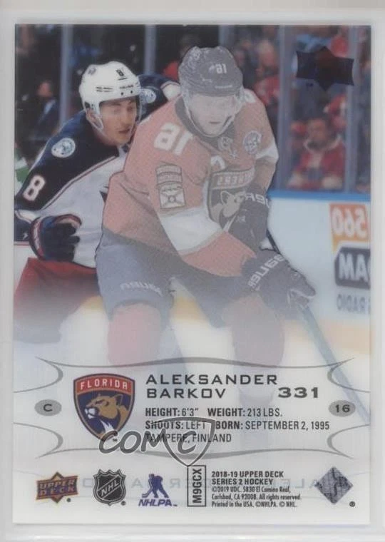 2018-19 Upper Deck Clear Cut Aleksander Barkov #331 - Image 2 of 2