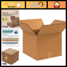 12"x12"x10" Shipping Boxes 25-Pack  Kraft Corrugated Cardboard for Moving, Pack
