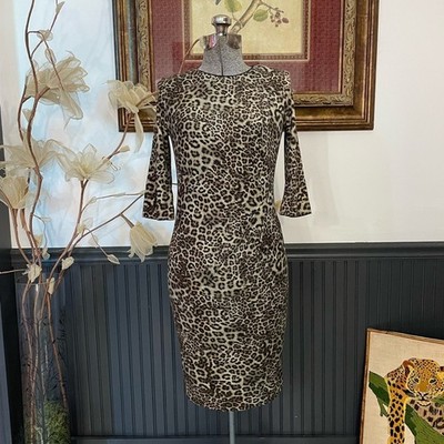 Marc Cain Leopard Print Pencil 1/2 Sleeve Dress - Sz N1 (US 2)   
