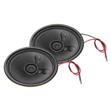 2 Pcs 1W 8 Ohm Small Speakers Metal Round Speaker with Wires, 57x12mm Black