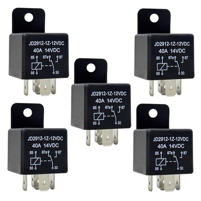 5 Pack Relays 12V 40A, 5 Pin Relay Model JD29121Z12VDC 40amp 14VDC, Automotiv...