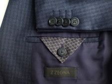 Z ZEGNA Blazer 50R/40R Plaid Excellent Condition Suit Jacket Gray