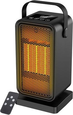 Raumheizer mit PTC Keramik, 1200W tragbare Elektroheizung mit intelligenter Fernbedienung,
