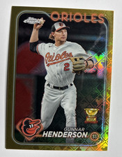 2024 TOPPS CHROME LOGOFRACTOR GUNNAR HENDERSON GOLD REFRACTOR #09/50 Orioles