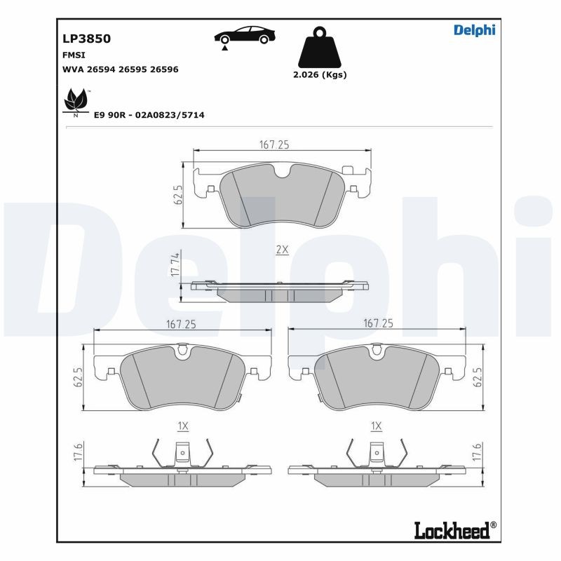 Rear DELPHI LP3850 Brake Pad Set, disc parking brake for ALPINE,DACIA,NISSAN,REN