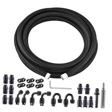 6AN PTFE Fuel Line Kit,E85 Nylon Braided Fuel Hose 26FT PTFE LS Swap 26.0 Feet