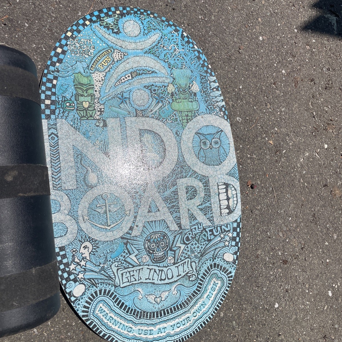 Indo Board Original “Doodles” Deck w/ Roller, Surfing Skateboard
