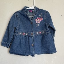 Y2K Disney Kids Minnie Mouse Jean Jacket Toddler Girls Size 3T Embroidered