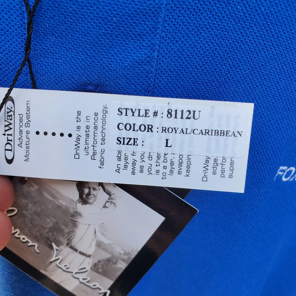 Polo grande Byron Nelson para hombre. Campo de golf Fox Hollow. DriWay. Azul real Foto 3 de 4