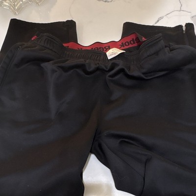 Reebok Men s Track Pants XL Black Fully Lined Pull-On Elastic Waist Gym Training