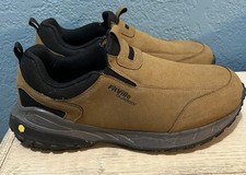 FitVille Hiking Shoes Men's 14 EW Brown Slip on Walking Trekking Trails Sneakers