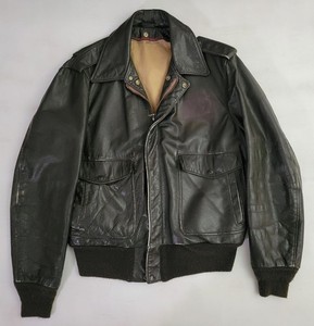 Vtg Schott 684SM Distressed Brown Leather Flight Bomber Moto Flyer's Jacket 42