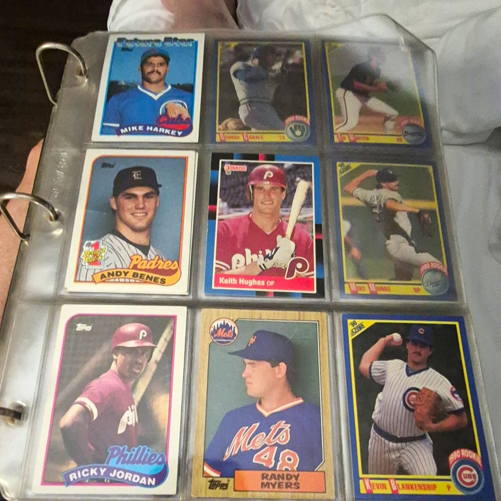 Fleer 1990 Rookie/Future Star 9-Card Lot Markey Benes Hughes Jordan Myers