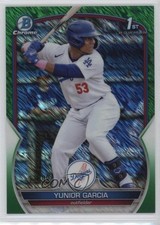 2023 Bowman Chrome Prospects Green Shimmer Refractor 11/99 Yunior Garcia 4f5
