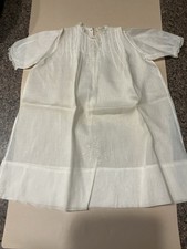 Vintage 1930s Hand Made Baby Christening Gown Embroidered Lace Smocked