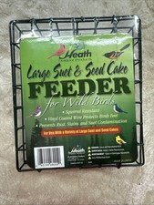 Heath Outdoor Large Suet  Seed Cake Feeder For Wild Birds Squirrel Resistant