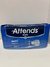Attends Small (S) Unisex Briefs Heavy-Severe 24 Count New Unopened Plastic Pack