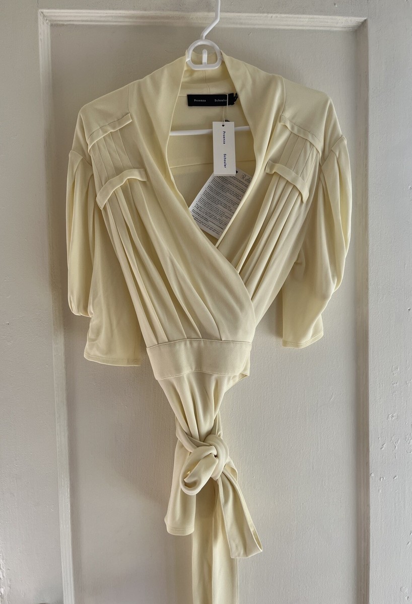 Proenza Schouler Blouse sz 4 Draped Jersey Wrap Top $990 New Current  Collection | eBay