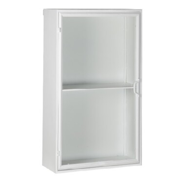 Cabinet Metal White Wall 1 Shelf Brooklyn With Glass Door by Ib Laursen