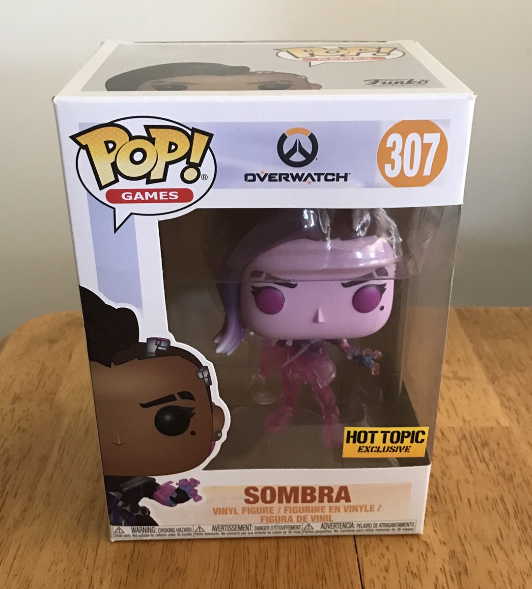 Funko Pop! Games: Overwatch #307 Sombra Translucent Hot Topic Exclusive  New