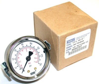 WIKA 0 To 160 psi 1/8 NPT Type 111.10 2'' Pressure Gauge 8669767 NIB