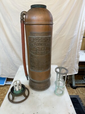 ANTIQUE BADGER'S FIRE EXTINGUISHER Copper/Brass Body EMPTY
