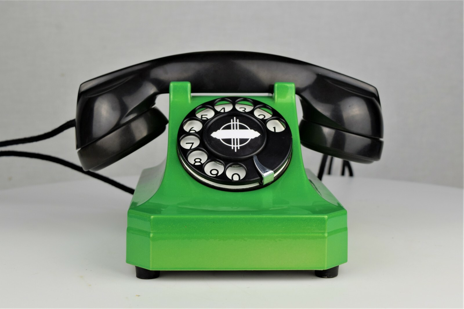 Vintage Original Stromberg Carlson Lime Green Chromium Rotary Dial