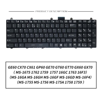 Keyboard for MSI GE60 2PL-403XCN 2PC-865XCN CX70 CX61 GP60 GE70 US