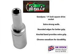 Goodyear 1/4" Drive Deep Reach Square Metric Socket 4mm Genuine Quality