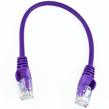 EXTRA SHORT 25cm ETHERNET NETWORK CABLE Cat5e Small Internet Patch Lead Purple