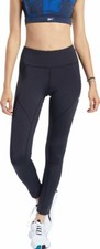 Mujer Reebok Lux Negro Leggings Entrenamiento Rendimiento Ropa Activa NUEVO