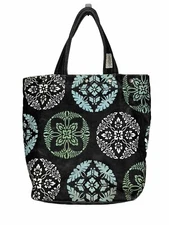 SALTBOX Heavy Duty Canvas Tote Bag 13” X 15” X 6” Medallion Print Inner Pocket