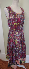SIMPLY VERA VERA WANG MULTI-COLOR WATERCOLOR PRINT DRESS Women's SMALL NWT