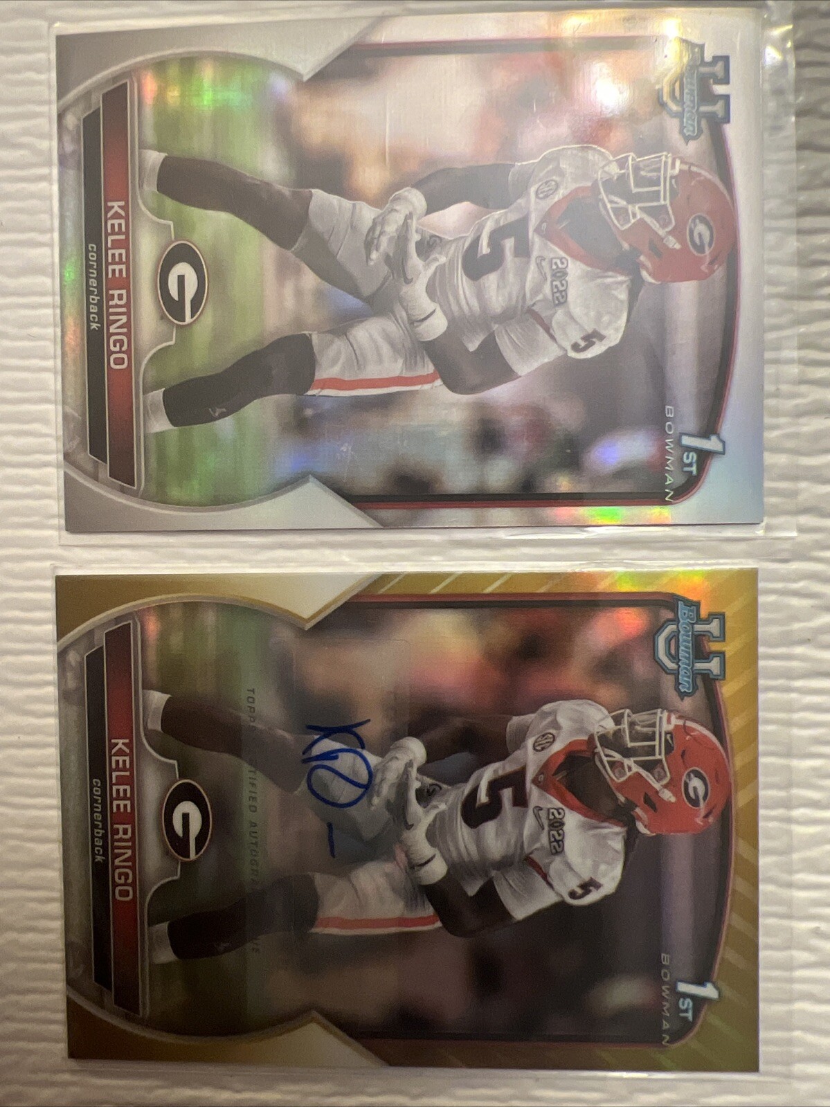 2022 Bowman Chrome U Kelee Ringo #68 GOLD Auto Refractor #D 1/50 + Refractor