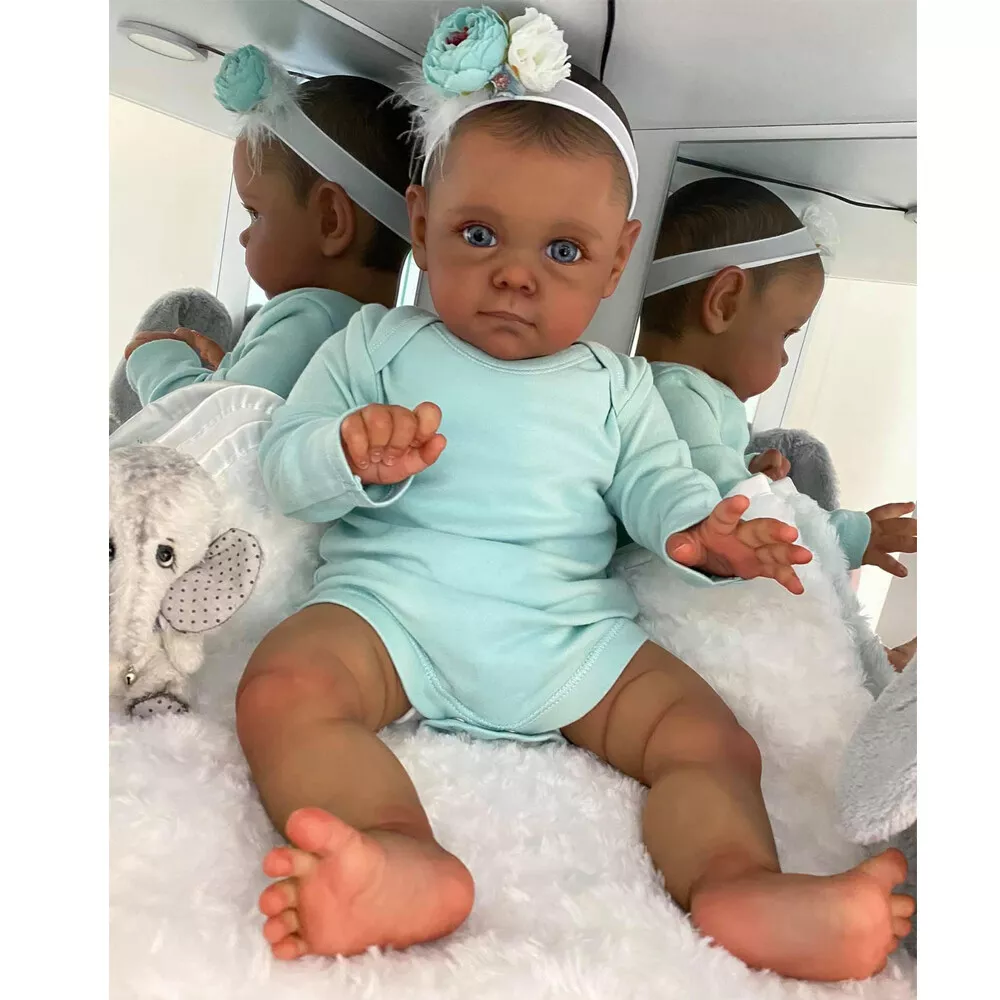 24 Black Reborn Baby Dolls Realistic Biracial Newborn Baby Dolls Full  Silicone