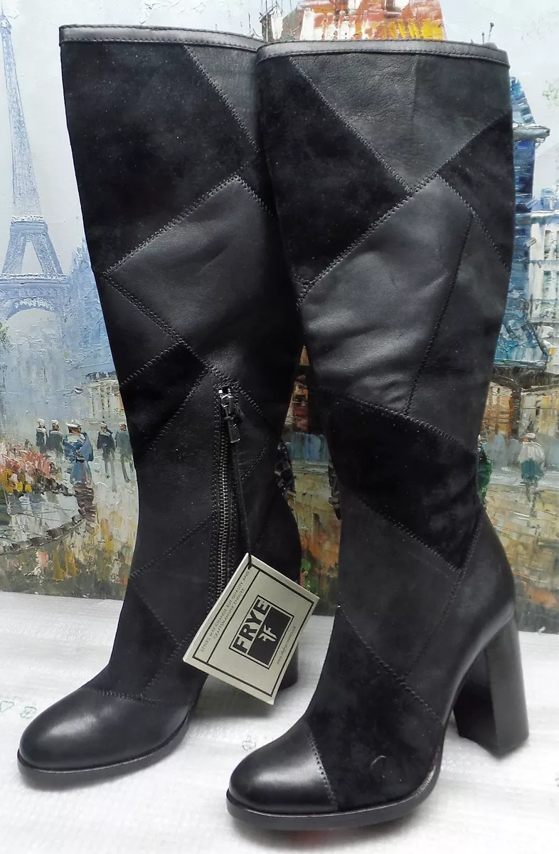 Frye black knee high best sale boots