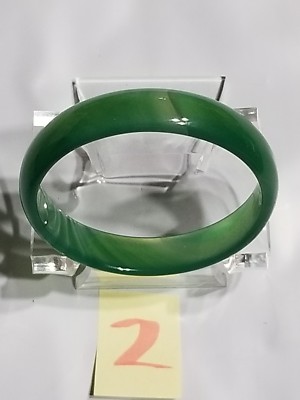 Child Sized Natural Jade Bangle NOT agate Deep Green Swirl beautiful gift 