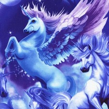 BTY Unicorn Magic Sky Cotton Fabric Timeless Treasures C1652 By The Hard