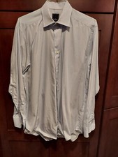 USED 2X DAVID DONAHUE MENS BLUE/BLACK/WHITE DRESS SHIRT (16.5-34/35, ORIG. $165)