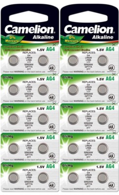 20 Camelion AG4 LR626 377 376 G4A LR66 L626 GP7 Alkaline Alkaline Batteries