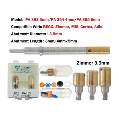 Dental Locator Abutment Male Cap Tool for ZIMMER Screw-Vent 3.5/Adin