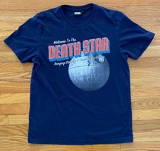VTG Y2K Star Wars Welcome To The Death Star Navy Blue T Shirt SZ L