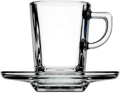 PAsabahce Espressotassen mit Untertasse Kaffeegläser 12-Teilig transparent