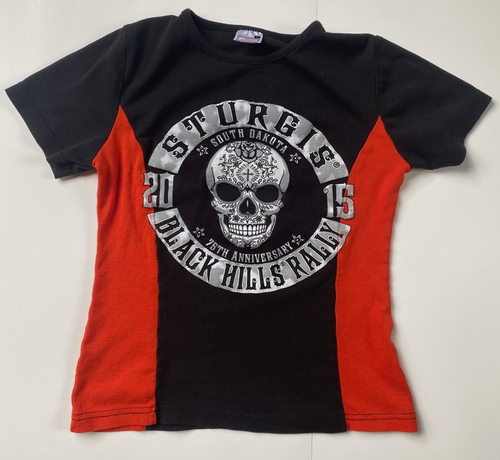 T-shirt Sturgis Motorcycle Pour Fille Taille L - Edition Rare Black Hills 2011 En Coton