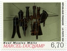 timbre France neuf 1998 " Marcel Duchamp - "Neuf moules Mâlic"" y&t 3197