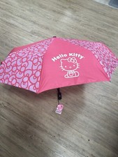 Sanrio Hello Kitty 11.5" Folding Umbrella Auto Open Close Pink New 