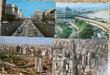4 SAO PAULO BRAZIL VINTAGE RPPC POSTCARDS CONGONHAS AIRPORT VISTA AERIAL PARQUE