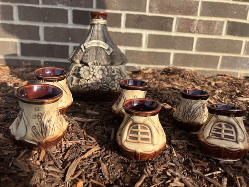 Juego de jarra vasos de chupito ucranianos (6) estatuillas de cerámica hechas a mano vintage - Imagen 12 de 13