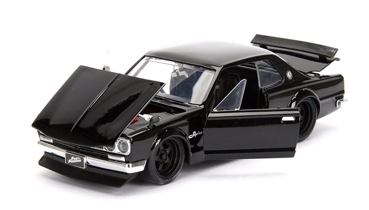 Jada Nissan Skyline 2000 GT-R Black Fast and Furious 1/24 Scale New Jada Nissan Skyline 2000 GT-R Black Fast and Furious 1/24 Scale New